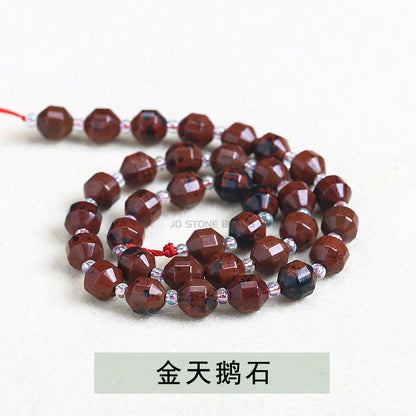 Agate cut olive beads loose beads