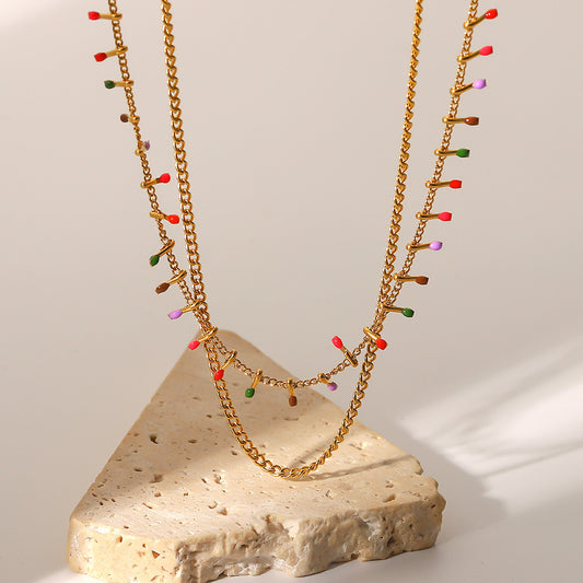 Double Cuban Chain Necklace