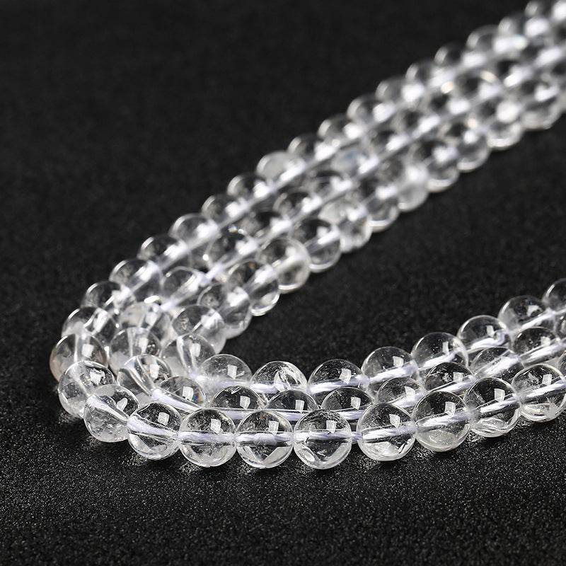 Natural crystal round beads white crystal strawberry crystal hair crystal loose beads