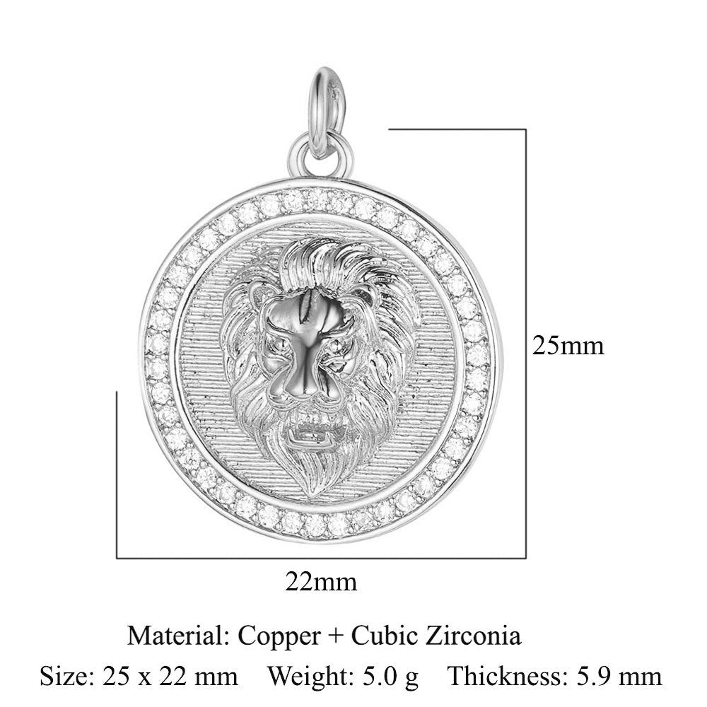 Colgante de collar con cruz de virgen de cobre y circonita 