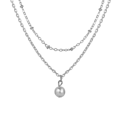 Fashionable double pearl necklace