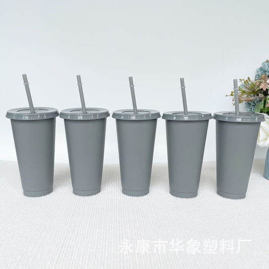 710Ml grey straw cup