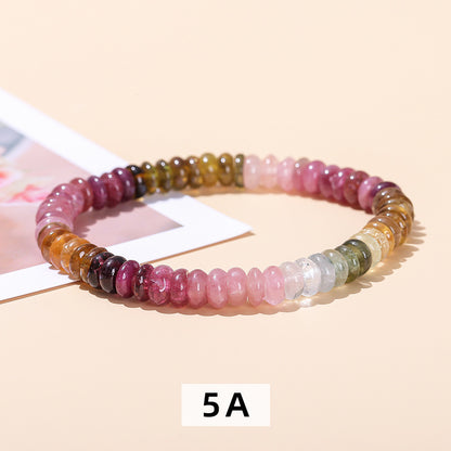 Natural color tourmaline abacus bead bracelet