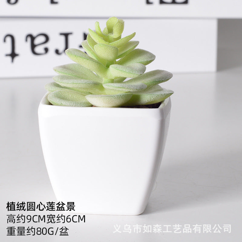 Simulation of succulent plastic bonsai artificial flowers combination