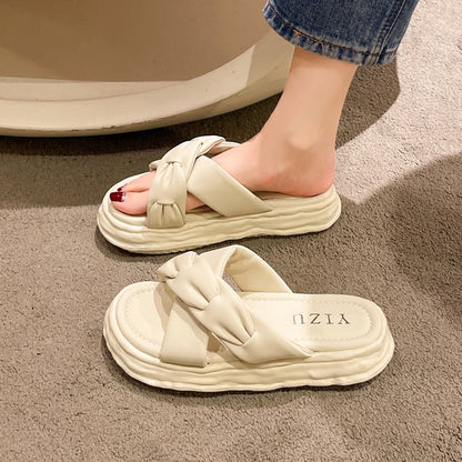 Cross sponge cake platform slippers