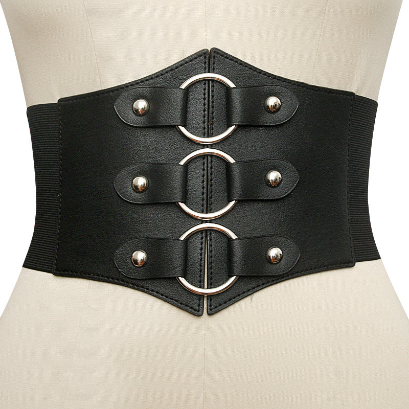 Versatile black waist belt