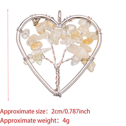 Crystal crushed stone 3cm heart pendant