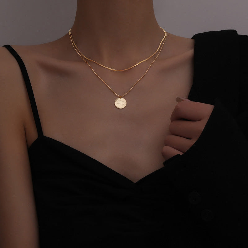 Stacked round necklace