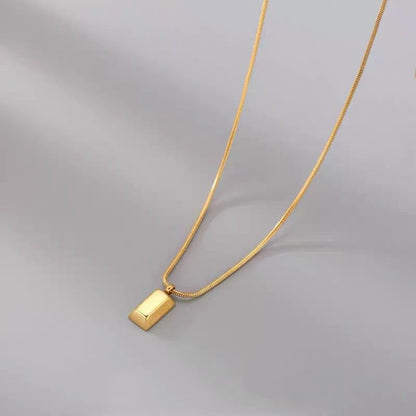 Gold brick silver brick necklace