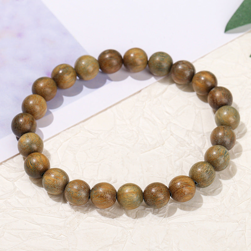 Green sandalwood bead bracelet.