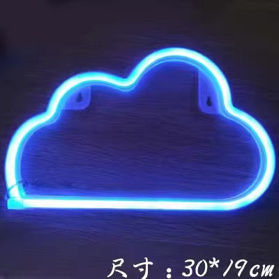 LED neon light arrangement small colored lights