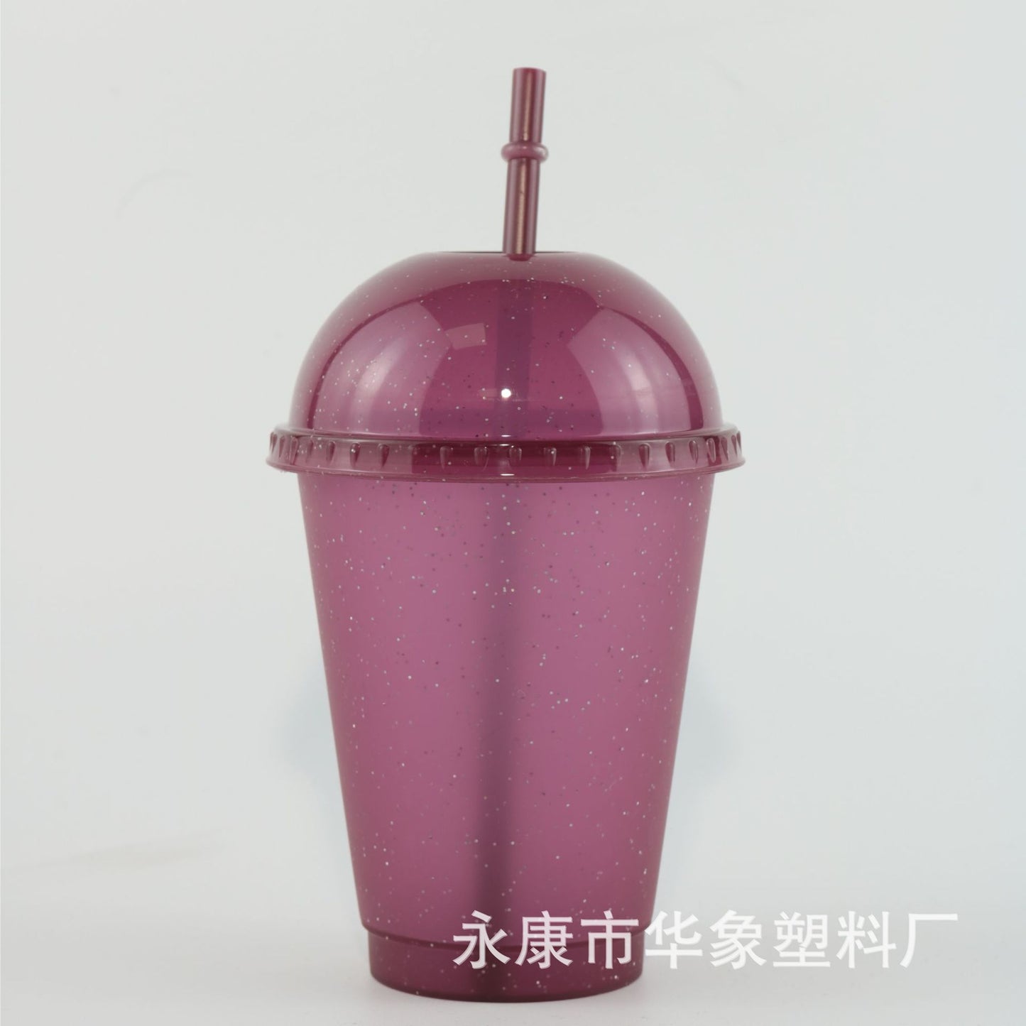 PP large hole milk tea cup glitter plastic cup 16oz