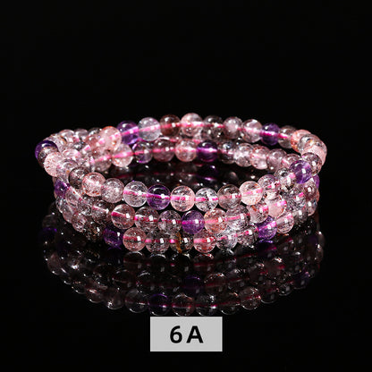 6A Natural Super Seven Crystal Multi-Circle Bracelet