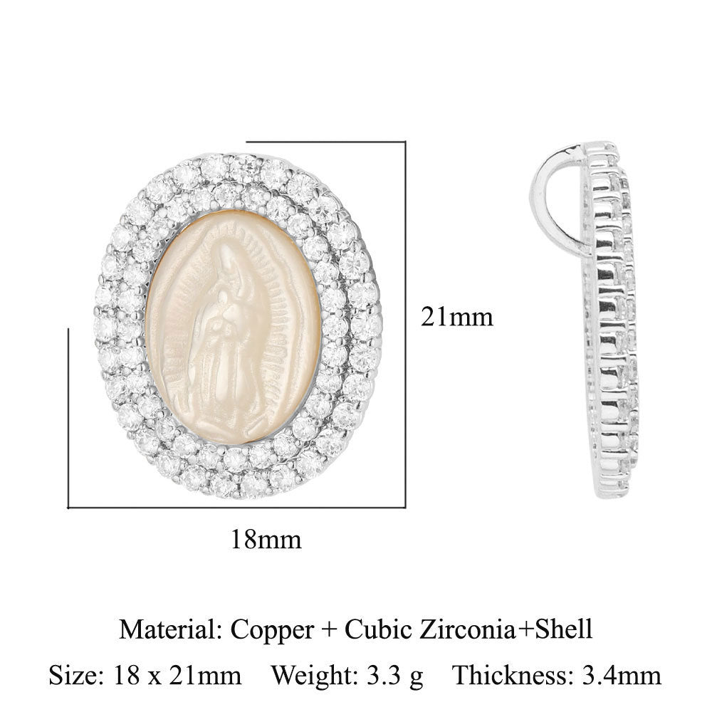 Copper zircon pendant Virgin DIY jewelry pendant