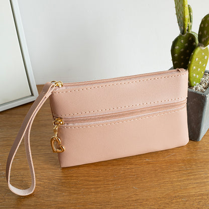 Double pull women's clutch bag