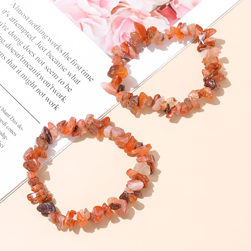 Natural Nanhong agate gravel bracelet