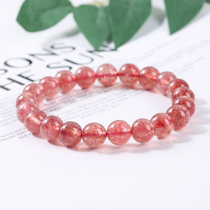 Strawberry crystal bracelet Tourmaline bracelet Garnet crystal bracelet