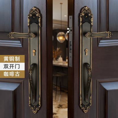 Chinese all-copper double-opening door lock