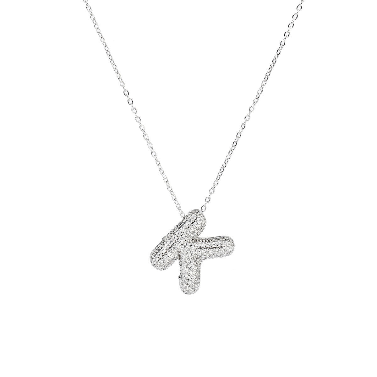 A-Z Copper Zircon Letter Necklace Pendant