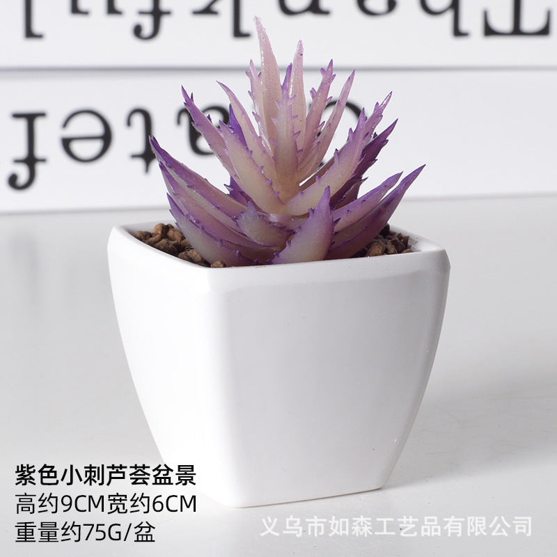 Simulation of succulent plastic bonsai artificial flowers combination