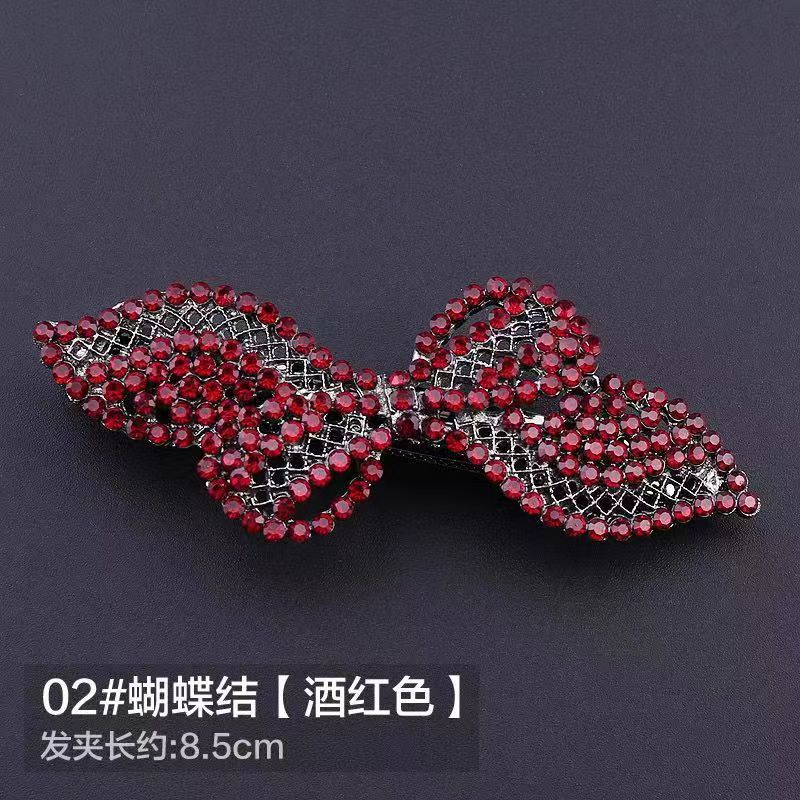 Medium horizontal clip spring clip rhinestone top clip