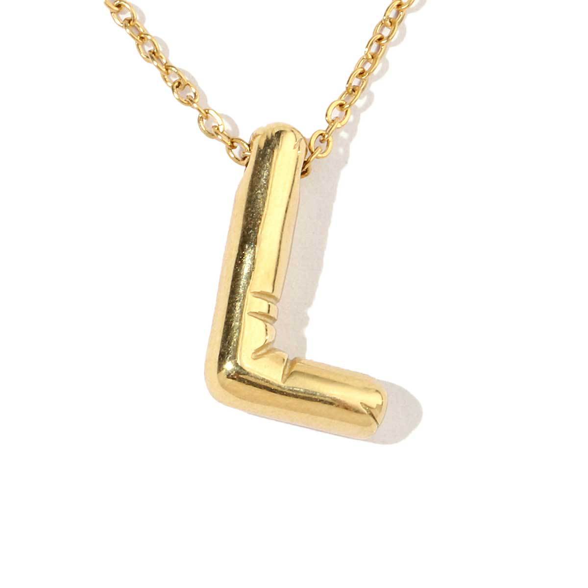 18k real gold titanium steel bubble letter pendant