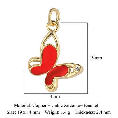 Feather dripping oil crown love copper zircon pendant