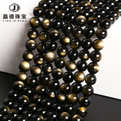 Obsidian loose beads DIY jewelry