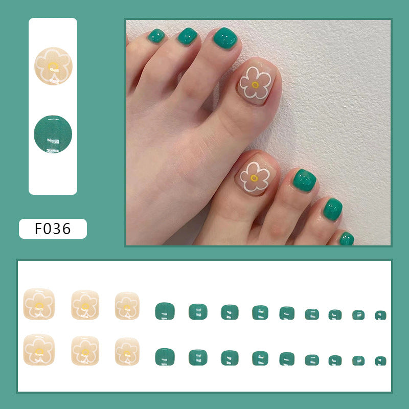 Toe Nail Stickers 24pcs Fresh Green