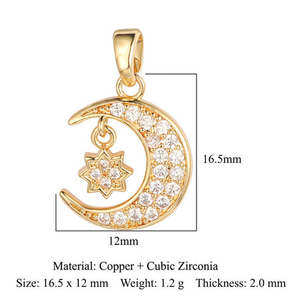 Star Universe Planet Copper Zircon Pendant