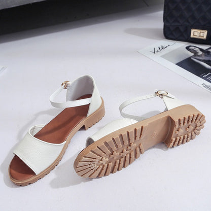 Fishmouth roman sandals for women's summer