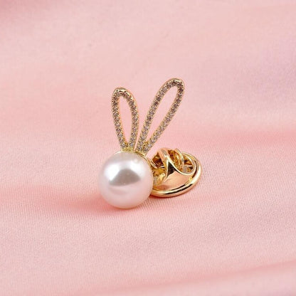 Flash Diamond Cute Bunny Brooch