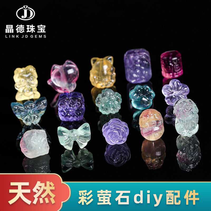 Natural color fluorite small carving