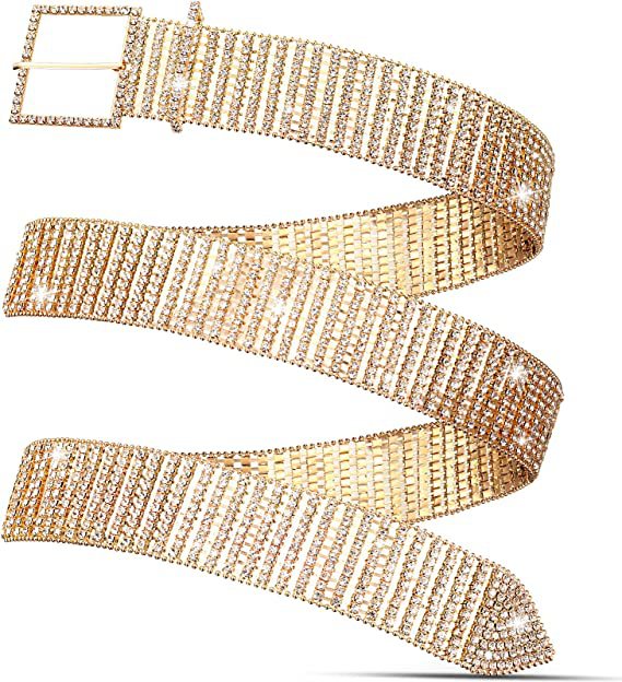 9 rows full rhinestone inlaid belt