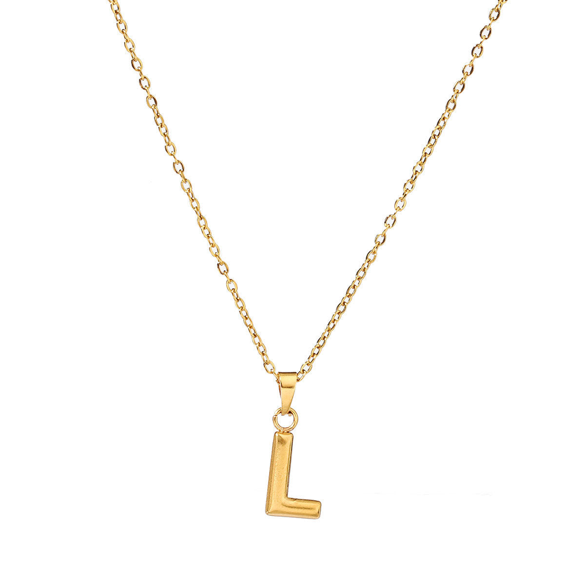 26 letter stainless steel necklace