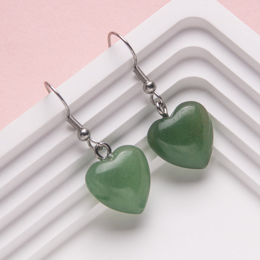 Crystal Stainless Steel Heart Earrings