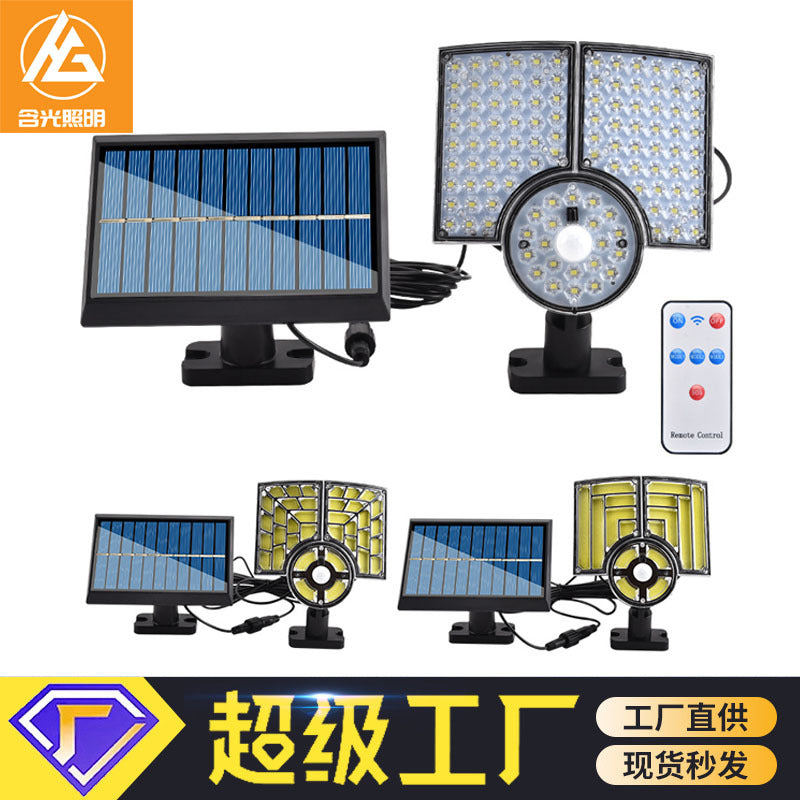 Solar three-head split wall lamp