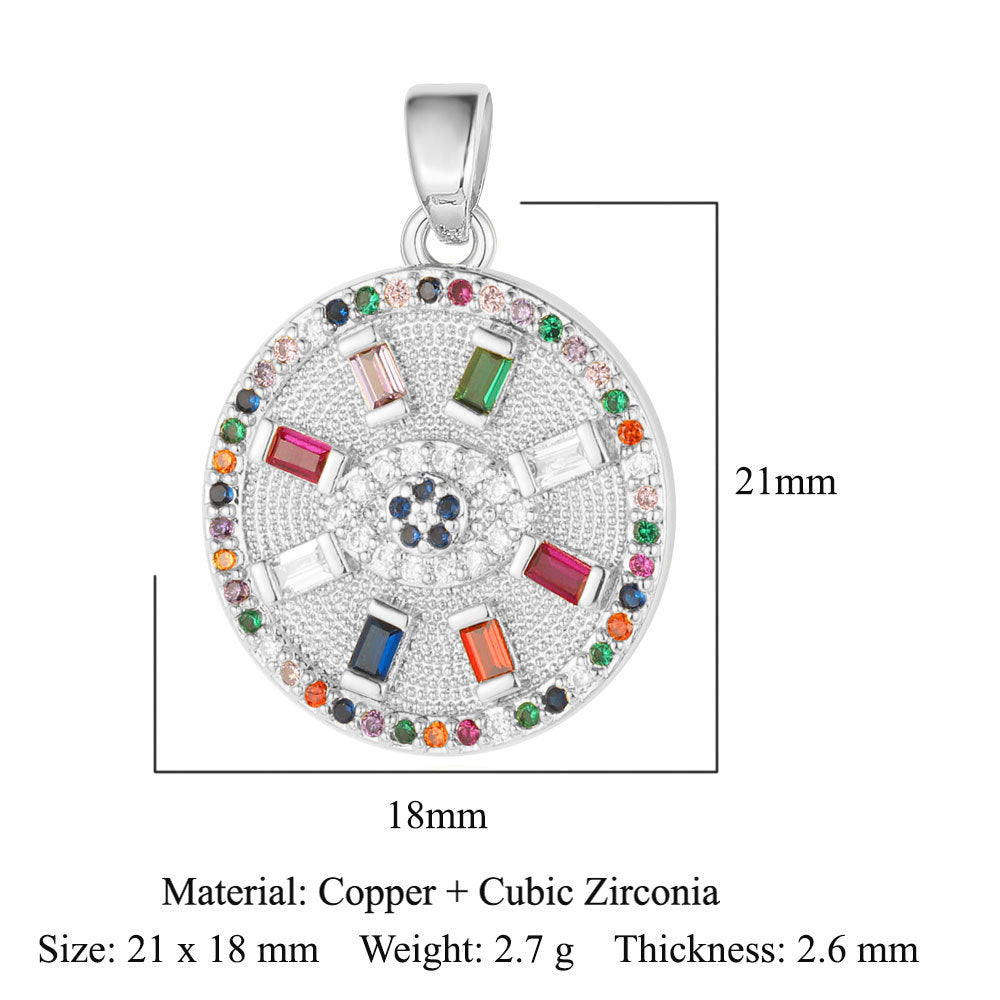 Butterfly Eye Sun Copper Zircon Pendant