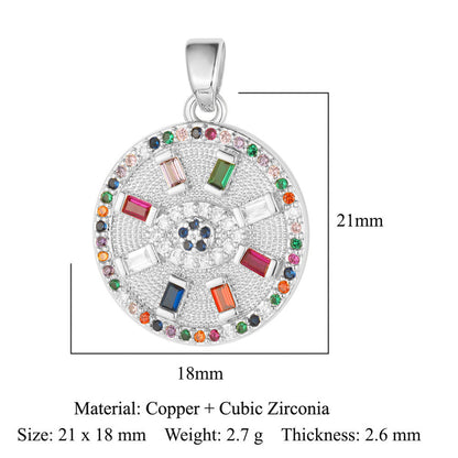 Butterfly Eye Sun Copper Zircon Pendant