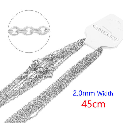 Stainless steel necklace O-chain flat cross DIY