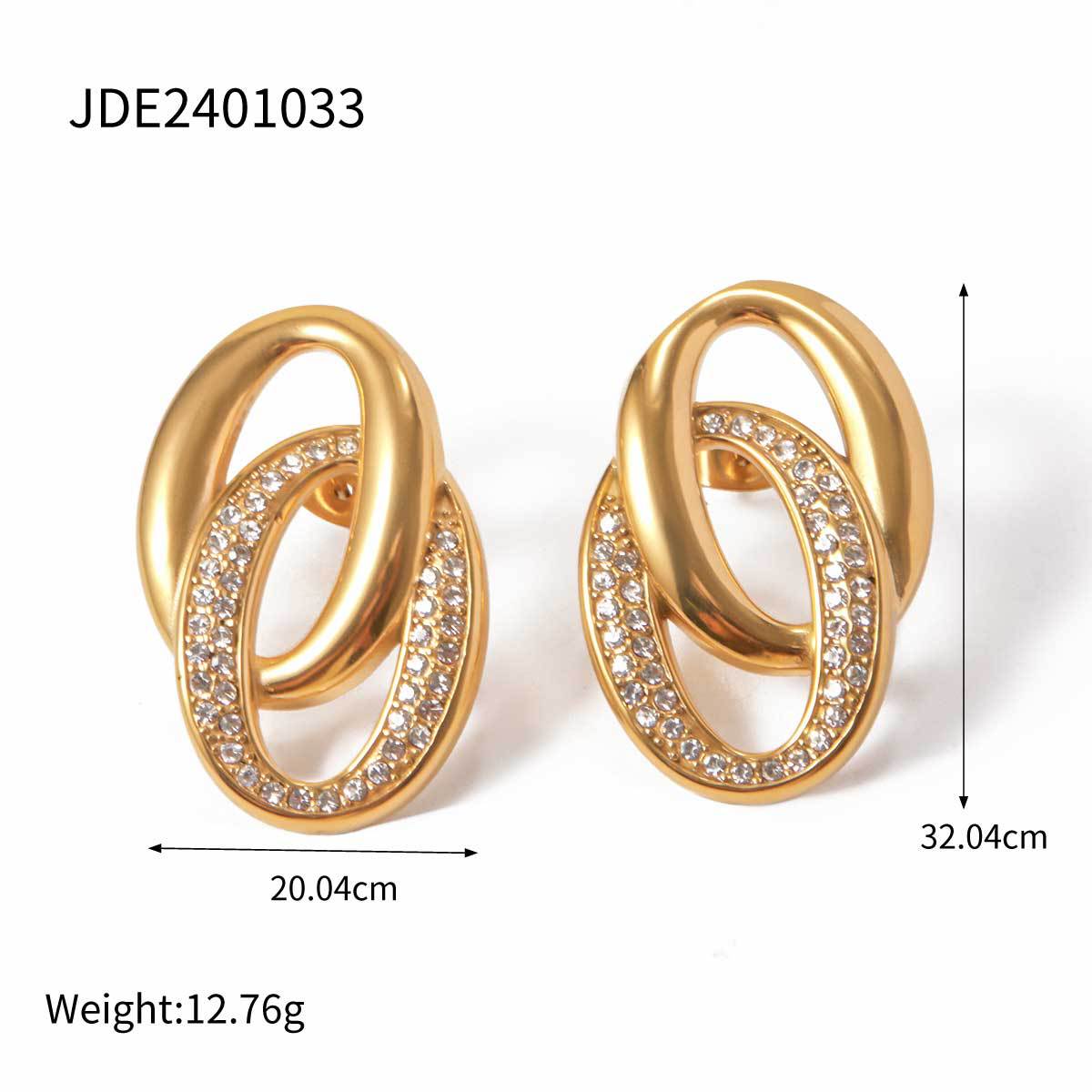 Diamond double hoop earrings