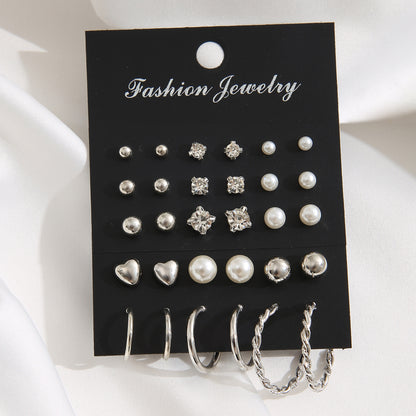 earrings ear clips zircon stud earrings set