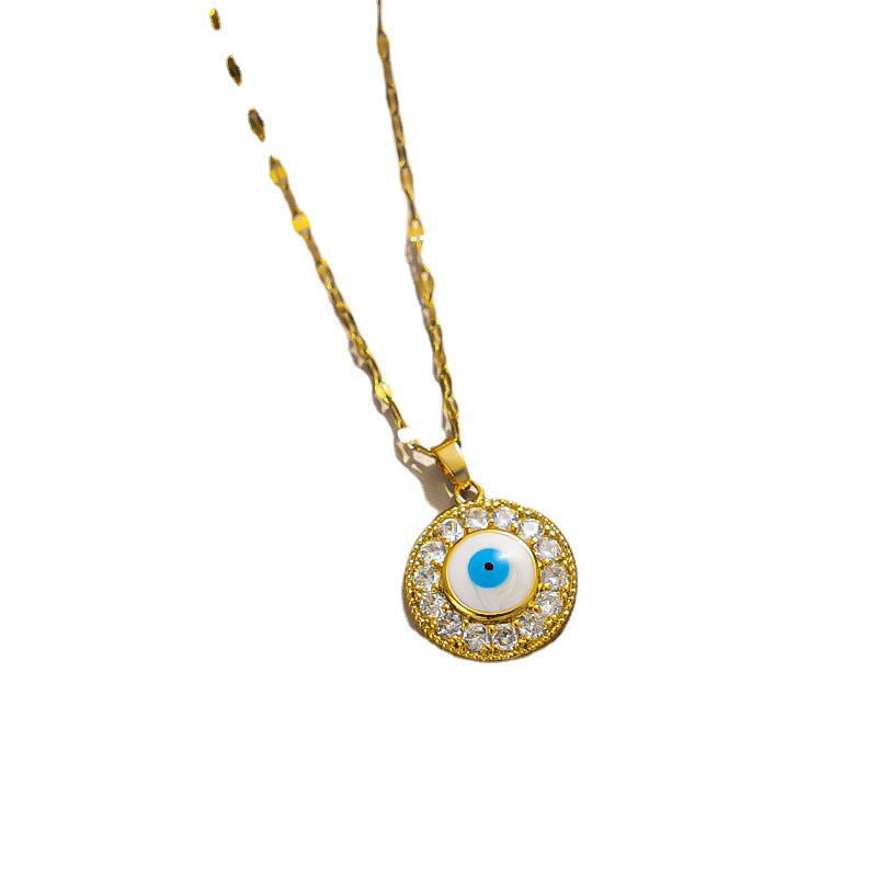 Angel Eye Diamond Necklace: Elegant INS Collarbone Chain