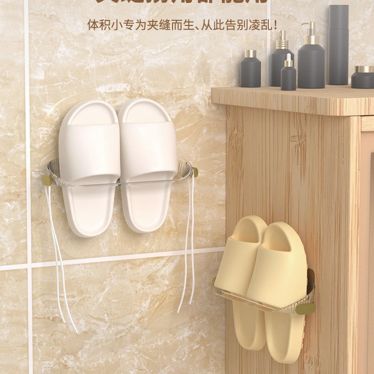 No-Drill Bathroom Slipper Rack