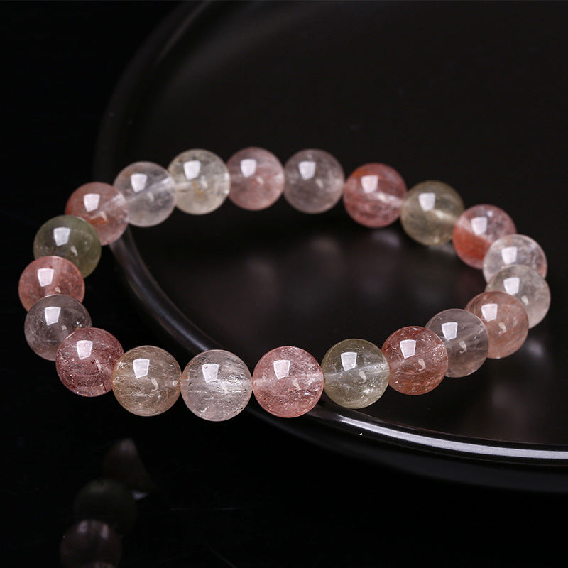 Pulsera de cristal de pelo de conejo de color natural 8A 