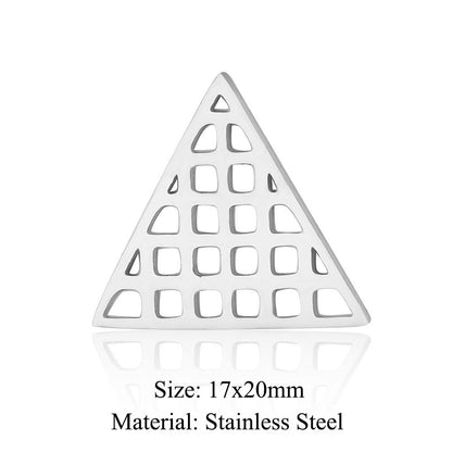 5 pcs/pack triangular titanium steel pendant with pattern