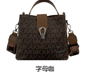 Premium printed letter shoulder handbag