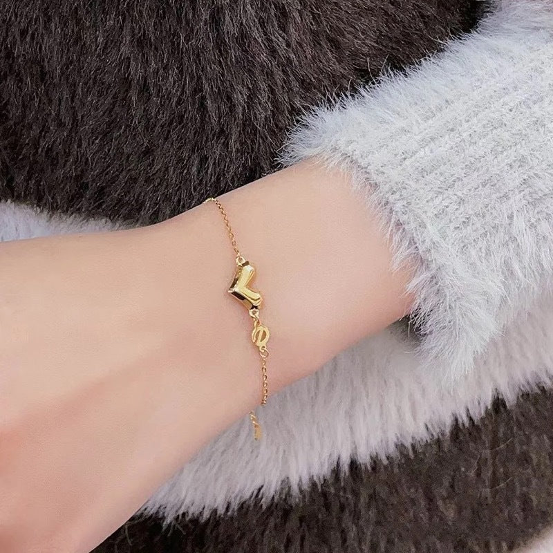 Letter e three-dimensional love bracelet