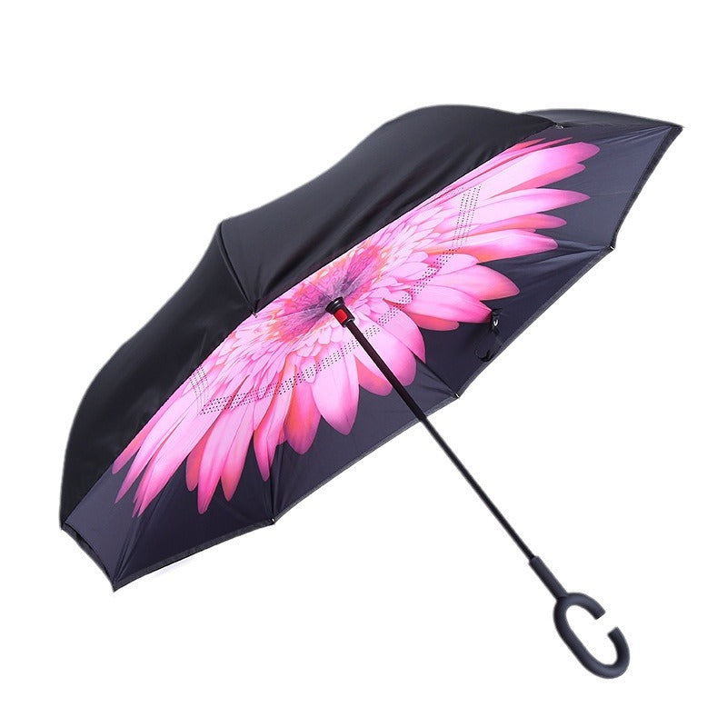 C-Handle Hands-Free Car Reverse Umbrella Double-Layer Windproof