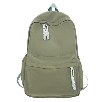 Solid color backpack student large capacity school bag